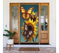 Decorazioni per porte - Stampa classica con farfalla botanica n. 603 striscioni per porta primaverile estate per davanti, autunno inverno, cartello da appendere per esterni e interni, decorazione da