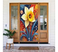 Decorazioni per porte - Stampa classica con narcisi n. 38 striscioni per porta primaverile estate per davanti, autunno inverno, cartello da appendere per esterni e interni, decorazione da parete, 1,8