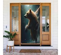 Decorazioni per porte - Stampa classica con orso caffè n. 205 striscioni per porte autunnali e invernali, per la primavera e l'estate, sfondo da appendere per esterni e interni, decorazione da parete