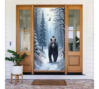 Decorazioni per porte - Stampa classica con orso grafite n. 333 striscioni per porte autunnali e invernali, per la primavera e l'estate, sfondo da appendere per esterni, interni, decorazione da parete