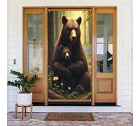Decorazioni per porte - Stampa classica con orso grigio talpa n. 192 striscioni per porte autunnali e invernali, per la primavera e l'estate, sfondo da appendere per esterni e interni, decorazione da