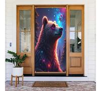 Decorazioni per porte - Stampa classica con orso moka n. 17 striscioni per porte autunnali e invernali, per la primavera e l'estate, sfondo da appendere per esterni e interni, decorazione da parete