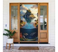 Decorazioni per porte - Stampa classica con orso n. 125 striscioni per porte autunnali e invernali, per la primavera e l'estate, sfondo da appendere per esterni e interni, decorazione da parete, 1,8 x