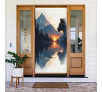 Decorazioni per porte - Stampa classica con orso n. 258 striscioni per porte autunnali e invernali, per la primavera e l'estate, sfondo da appendere per esterni e interni, decorazione da parete, 1,8 x