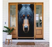 Decorazioni per porte - Stampa classica con orso nero n. 152 striscioni per porte autunnali e invernali, per la primavera e l'estate, sfondo da appendere per esterni e interni, decorazione da parete