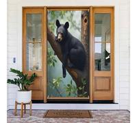 Decorazioni per porte - Stampa classica con orso nero n. 155 striscioni per porte autunnali e invernali, per la primavera e l'estate, sfondo da appendere per esterni e interni, decorazione da parete