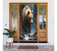 Decorazioni per porte - Stampa classica con orso sabbia n. 194 striscioni per porte autunnali e invernali, per la primavera e l'estate, sfondo da appendere per esterni e interni, decorazione da parete