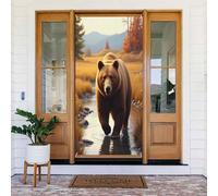 Decorazioni per porte - Stampa classica con orso sabbia n. 196 striscioni per porte autunnali e invernali, per la primavera e l'estate, sfondo da appendere per esterni e interni, decorazione da parete