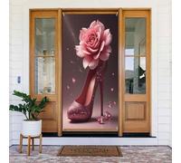 Decorazioni per porte - Stampa classica con rosa a spillo n. 9 striscioni per porte autunnali e invernali, per la primavera e l'estate, sfondo da appendere per esterni e interni, decorazione da parete