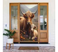 Decorazioni per porte - Stampa classica con toro n. 49 striscioni per porte autunnali e invernali, per la primavera e l'estate, sfondo da appendere per esterni e interni, decorazione da parete, 1,8 x