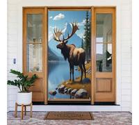 Decorazioni per porte - Stampa classica con toro n. 79 striscioni per porte autunnali e invernali, per la primavera e l'estate, sfondo da appendere per esterni e interni, decorazione da parete, 1,8 x