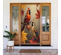 Decorazioni per porte - Stampa classica con uccellini cardinali n. 55 striscioni per porte anteriori primaverili ed estive, per autunno e inverno, sfondo da appendere per esterni, interni, decorazione