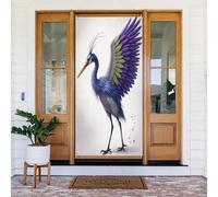 Decorazioni per porte - Stampa classica con uccellino viola n. 136 striscioni per porte autunnali e invernali, per la primavera, l'estate, da appendere, per esterni e interni, decorazione da parete