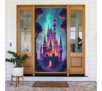 Decorazioni per porte - Stampa classica del castello malva n. 52 striscioni per porte autunnali e invernali, per la primavera e l'estate, da appendere, per esterni e interni, decorazione da parete