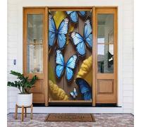Decorazioni per porte - Stampa classica farfalla azzurra n. 543 banner per porta autunno inverno per davanti, copertura per cartello primaverile estivo da appendere per esterni e interni, decorazione