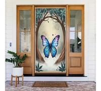 Decorazioni per porte - Stampa classica farfalla blu n. 178 striscioni per porte primaverili ed estive per davanti, per autunno inverno cartello da appendere sfondo per esterni e interni, decorazione