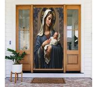 Decorazioni per porte - Stampa classica madre n. 4 striscioni per porte autunnali invernali per davanti, copertura per cartelli primaverili ed estivi, sfondo da appendere per esterni e interni