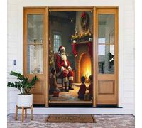 Decorazioni per porte - Stampa classica natalizia per camino, n. 14, striscioni per porte primaverili ed estive, per la parte anteriore, per autunno e inverno, sfondo da appendere per esterni e