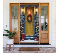 Decorazioni per porte - Stampa classica per porta natalizia n. 4 striscioni per porte autunnali e invernali per davanti, per primavera estate e primavera, sfondo da appendere per esterni e interni