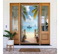 Decorazioni per porte - Stampa classica per vacanze al mare n. 100 striscioni per porte primaverili ed estive, per la parte anteriore, per autunno e inverno, sfondo da appendere per esterni e interni