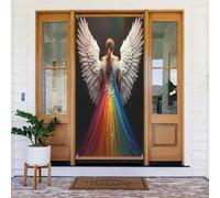 Decorazioni per porte - Stampa colorata con angelo di classe n. 77 striscioni per porte autunnali e invernali, per la primavera e l'estate, sfondo da appendere per esterni e interni, decorazione da