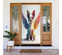 Decorazioni per porte - Stampa colorata con angelo n. 21 striscioni per porte per primavera estate per davanti, autunno inverno, cartello da appendere per esterni e interni, decorazione da parete per