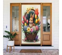 Decorazioni per porte - Stampa colorata con coniglio n. 118 Banner per porte autunnali e invernali, per la primavera, l'estate, da appendere, per esterni e interni, decorazione da parete, 1,8 x 0,9 m