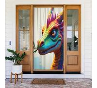 Decorazioni per porte - Stampa colorata con dragone fresco n. 686 Primavera Estate Striscione per porta anteriore, Autunno Inverno Segnale Copertura Banner Appeso Sfondo per esterni Interni Eve