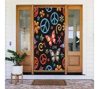 Decorazioni per porte - stampa colorata con farfalla n. 32 striscioni per porte per primavera estate per davanti, autunno inverno, cartello da appendere per esterni e interni, decorazione da parete