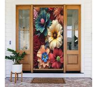 Decorazioni per porte - Stampa colorata con fiori n. 65 Banner per porta autunnale invernale per davanti, copertura per cartelli primaverili ed estivi, da appendere, per esterni e interni, decorazione