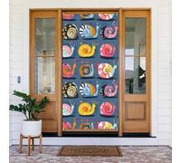 Decorazioni per porte - Stampa colorata con lumaca in stile cartone animato autunno inverno striscione per porta anteriore, copertura per cartelli primaverili ed estivi da appendere per esterni e