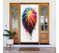 Decorazioni per porte - Stampa colorata con pallacanestro n. 6 striscioni per porte per primavera estate per davanti, autunno inverno, cartello da appendere, sfondo per esterni e interni, decorazione