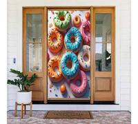 Decorazioni per porte - Stampa colorata di classe a ciambella n. 17 striscioni per porte autunnali e invernali, per la primavera e l'estate, sfondo da appendere per esterni e interni, decorazione da