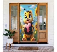 Decorazioni per porte - Stampa con ape in stile cartone animato n. 11 striscioni per porte per la primavera e l'estate, per la parte anteriore, autunno inverno, cartello da appendere per esterni e