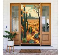 Decorazioni per porte - stampa con cactus color foglia di tè n. 34 striscioni per porte autunnali e invernali, per la primavera e l'estate, sfondo da appendere per esterni e interni, decorazione da