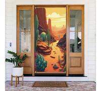 Decorazioni per porte - stampa con cactus color foglia di tè n. 43 striscioni per porte autunnali e invernali, per la primavera e l'estate, sfondo da appendere per esterni e interni, decorazione da