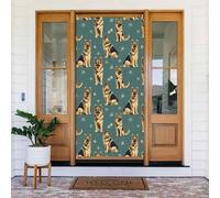 Decorazioni per porte - Stampa con cane pastore tedesco autunno inverno striscione per porta anteriore, copertura per cartello primaverile estivo da appendere sfondo per esterni e interni, decorazione