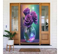 Decorazioni per porte - Stampa con composizione di rose n. 859 striscioni per porta primaverile estate per davanti, cartello autunnale invernale da appendere per esterni e interni, decorazione da