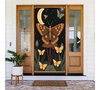 Decorazioni per porte - Stampa con farfalla notturna n. 53 striscioni per porte per autunno inverno per davanti, copertura per cartello primaverile estivo da appendere per esterni e interni