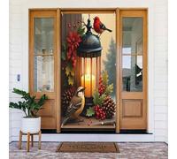 Decorazioni per porte - Stampa con lanterna con uccellino n. 9 striscioni per porte autunnali e invernali, per la primavera, l'estate, da appendere, per esterni e interni, decorazione da parete, 1,8 x