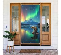 Decorazioni per porte - Stampa con orso aurora boreale n. 25 striscioni per porte autunnali e invernali, per la primavera, l'estate, da appendere, per esterni e interni, decorazione da parete, 1,8 x