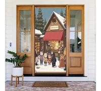 Decorazioni per porte - Stampa con orso in stile cartone animato n. 3 striscioni per porte autunnali e invernali, per la primavera, l'estate, da appendere, per esterni e interni, decorazione da parete