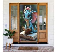 Decorazioni per porte - Stampa con simpatico drago n. 63 per autunno inverno porta per davanti, copertura per cartello primaverile estivo da appendere per esterni e interni, decorazione da parete, 1,8
