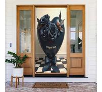 Decorazioni per porte - Stampa cuore rosa amore n. 197 banner per porta autunno inverno per davanti, copertura per cartello primaverile estivo da appendere sfondo per esterni e interni decorazione da