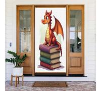 Decorazioni per porte - Stampa del libro del drago dei cartoni animati n. 21 striscioni per porte autunnali e invernali, per la primavera e l'estate, sfondo da appendere per esterni e interni