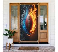 Decorazioni per porte - Stampa di calcio con fuoco d'acqua fredda n. 13 striscioni per porte autunnali e invernali per davanti, per primavera ed estate, sfondo da appendere per esterni e interni