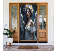 Decorazioni per porte - Stampa di classe con angelo n. 101 striscione per porta primaverile estate per davanti, cartello autunnale invernale, sfondo da appendere per esterni e interni, decorazione da