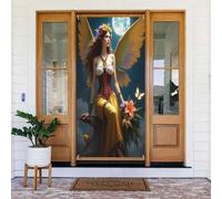 Decorazioni per porte - Stampa di classe con angelo n. 111 striscione per porta primaverile estate per davanti, cartello autunnale invernale da appendere per esterni e interni, decorazione da parete