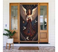 Decorazioni per porte - Stampa di classe con angelo n. 120 striscioni per porte autunnali e invernali, per la primavera, l'estate, da appendere, per esterni e interni, decorazione da parete, 1,8 x 0,9