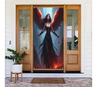 Decorazioni per porte - Stampa di classe con angelo n. 27 striscioni per porte autunnali e invernali, per la primavera e l'estate, sfondo da appendere per esterni e interni, decorazione da parete, 1,8